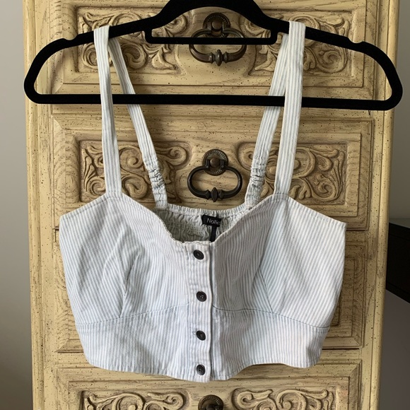 Blue and white striped crop top - Picture 2 of 4